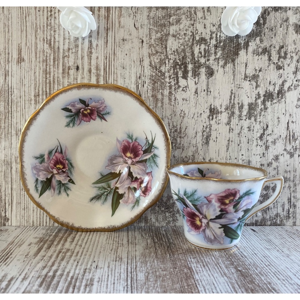 Vintage rare Rosina floral cup and saucer